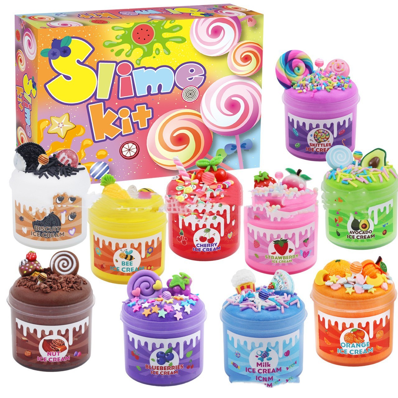 Rainbow Slime Tubs with Fruit Charms โ photo 3