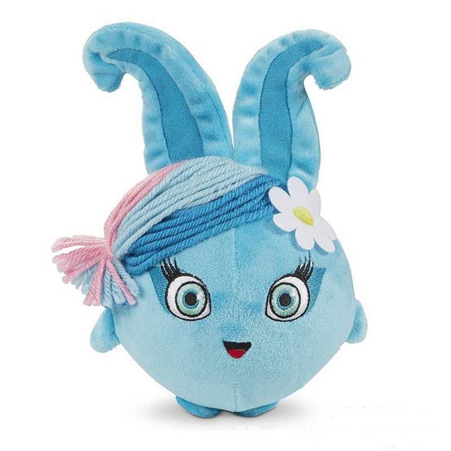 Blue Ball-Shaped Bunny Plush With Daisy