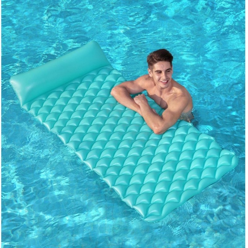 Roll-Up Bubble Pool Air Mat with Pillow โ photo 3