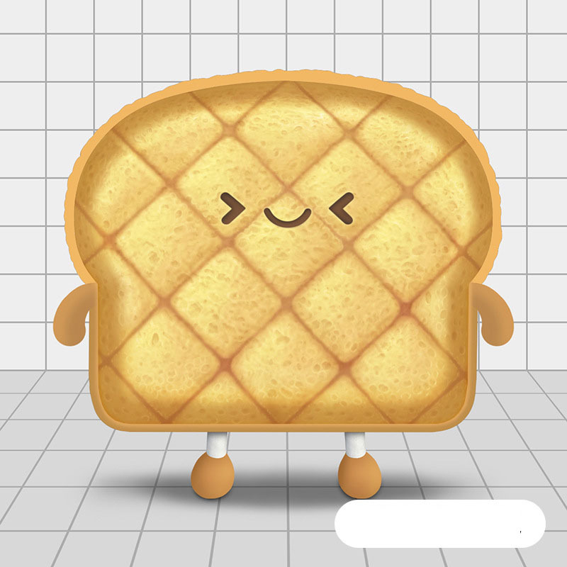 Sad Toast Bread Slice Plush Pillow โ photo 2