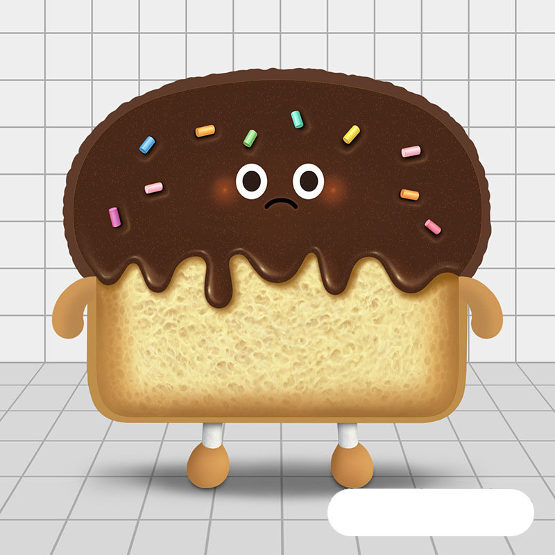 Sad Toast Bread Slice Plush Pillow โ photo 3