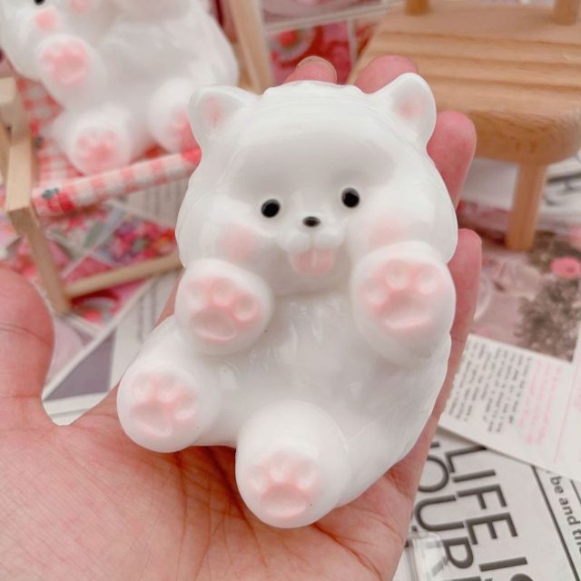 Sitting White Puppy Squishy