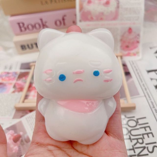 Pouty Pink-Bib Kitty Squishy