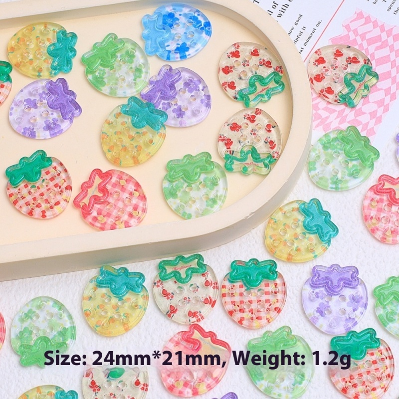 Cute Apple Face Resin Flatback Buttons โ photo 2