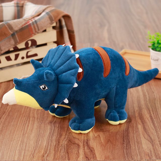 Blue Triceratops Dino Plush