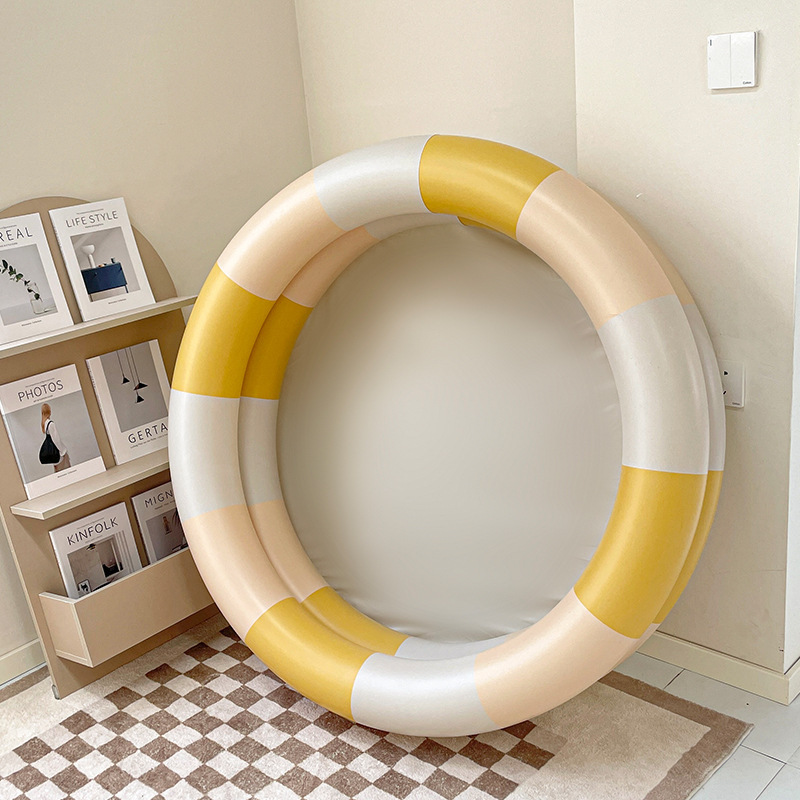 Retro Green-Striped Round Inflatable Pool โ photo 2