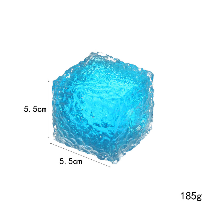 Clear Blue Ice Cube Squishy Stress Ball