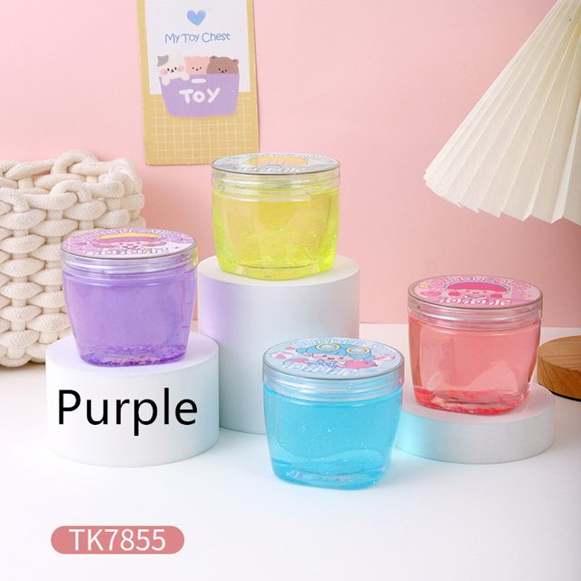 Purple Sparkle Jelly Slime Cup