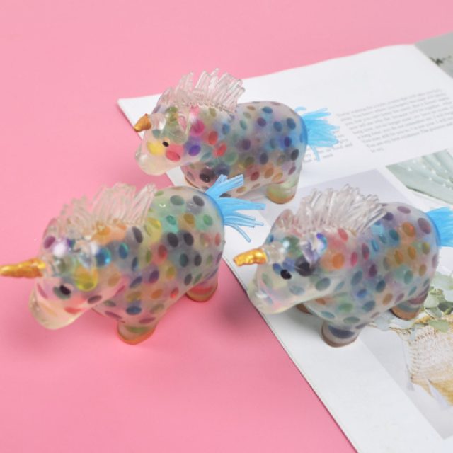 Rainbow-Speckle Unicorn Squeeze Ball