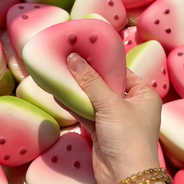 Soft Watermelon-Strawberry Squeeze Squishy