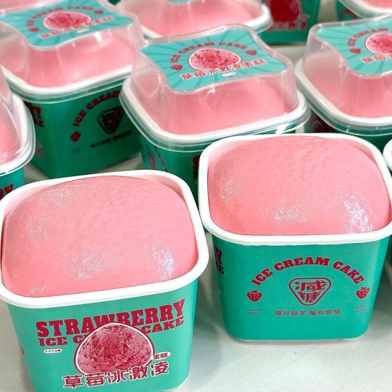 Strawberry Ice Cream Cup Slow-Rise Squishy