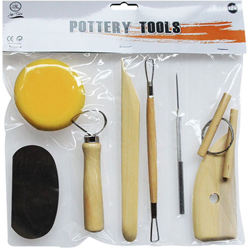 8-Piece Wooden Pottery Tool Set