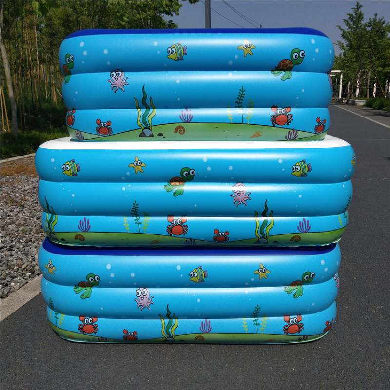 Rectangular Ocean-Print Inflatable Kiddie Pool — photo 4